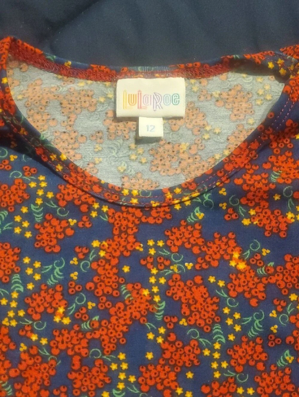 LuLaRoe Kids Short-Sleeve Floral Tee - Navy & Red